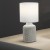 Stolní lampa, těleso keramika, povrch bílá/béžová, stínítko textil bílá, pro žárovku 1x40W, E14, 230V, IP20, rozměry: d=150mm, h=320mm.