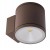 KALUNBORG WD, 1x6W, IP54 Nástěnné venkovní svítidlo, těleso kov, povrch hnědá, difuzor sklo, LED 1x6W, 660lm, teplá 3000K, Ra82, 230V, IP54, tř.1, rozměry d=90mm, h=90mm, svítí dolů.