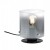 LOU Stolní lampa, těleso kov, povrch černá, stínítko sklo kouřová, pro žárovku 1x42W, E27, 230V, IP20, tř.2, rozměry d=150mm, h=185mm, vč. vypínače na kabelu.