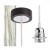 HEX Závěsný kabel s objímkou, základna černá/chrom, kabel transparentní, objímka chrom, pro žárovku 28W, E27, 230V, IP20, tř.1, d=800mm, l=1500mm, lze zkrátit, pouze závěs BEZ STÍNÍTKA