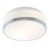 Stropní, přisazené svítidlo, základna kov, povrch bílá, rámeček chrom, mat, nebo lesk, difuzor sklo opál, pro žárovku 2x60W, E27, 230V, do koupelny IP44, tř.1, rozměry d=280mm, h=80mm,