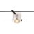 TENSEO COMET Závěsné lankové svítidlo, těleso kov, povrch černá, difuzor sklo, pro žárovku 1x50W nebo LED 1x3,8W, GX5,3, teplá 2700K, 225lm, 12V, rozměry 65x77x180mm