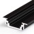 GLAUX profil Vestavný, profil pro LED pásky, materiál hliník, povrch černý, max šířka LED pásků w=10mm, rozměry 24x7mm, l=2000mm