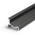 CHIMA profil Přisazený, rohový profil pro LED pásky, sklon 60° nebo 30°, materiál hliník, povrch černý, max šířka LED pásků w=10mm, rozměry 16x20mm, l=4000mm