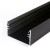 BARTIAS profil Přisazený profil pro LED pásky, materiál hliník, povrch černý, max šířka LED pásků w=50mm, rozměry 53x28mm, l=2000mm