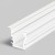 BASSIA profil Vestavný, zápustný profil pro LED pásky, materiál hliník, povrch bílý, max šířka LED pásků w=10mm, rozměry 23,4x19mm, l=2000mm