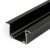 VERNUM profil Vestavný, zápustný profil pro LED pásky, materiál hliník, povrch černý, max šířka LED pásků w=32mm, rozměry 77x36mm, l=2000mm