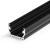 NAJA profil Vestavný, přisazený profil pro LED pásky, materiál hliník, povrch černý, max šířka LED pásků w=12mm, rozměry 14,8x10,8mm, l=2000mm