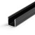 SYTHIA profil Přisazený, profil pro LED pásky, materiál hliník, povrch černý, max šířka LED pásků w=10mm, rozměry 12x12mm, l=2000mm