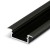 FILAGO profil Vestavný, zápustný profil pro LED pásky, materiál hliník, povrch černý, max šířka LED pásků w=12mm, rozměry 6,6x21,3mm, l=2000mm