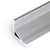 SUPINA C Přisazený, rohový profil pro LED pásky, sklon 60° nebo 30°, materiál hliník, povrch surový, max šířka LED pásků w=12mm, rozměry 16,5x16,5mm, l=1000mm