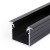 FICARIA profil VESTAVNÝ Vestavný, zápustný profil pro LED pásky, materiál hliník, povrch černý, max šířka LED pásků w=20mm, rozměry 30x20,4mm, l=2000mm