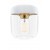 ACORN WHITE BRASS Stínítko svítidla, tvar nízky válec, těleso plast, krycí sklo čiré, povrch kombinace bílá a mosaz, pro žárovku 1x15W, E27, 230V, IP20, tř.2, rozměry 140x160mm, závěs SAMOSTATNĚ