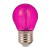 LED žárovka, barva: růžová, zelená, modrá, červená, těleso kov šedostříbrná, sklo čiré, LED 2W, 60lm, E27, G45, 230V, tř.1, rozměry d=45mm, h=75mm