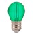 VT-2132 LED žárovka BAREVNÁ VÝPRODEJ LED žárovka, barva: zelená, těleso kov šedostříbrná, sklo čiré, LED 2W, 60lm, E27, G45, 230V, tř.1, rozměry d=45mm, h=75mm