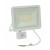 FRATER 50W, IP44, PIR LED reflektor se senzorem pohybu PIR, dosah 2-10m, čas 10s-7min, nastav. směr svícení, hliník, povrch bílá, krycí sklo čiré, LED 50W, 4000lm, denní 6000K, Ra80, 230V, IP44,  tř.1, 212x206x35mm.