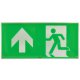 Etiketa nouzového svítidla, šipka nahoru Etiketa nouzového svítidla, směr šipky nahoru, těleso plast, barva zelená, rozměry 325x160mm.